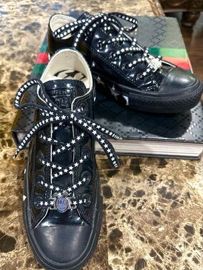 Converse x Miley Cyrus Chuck Taylor Ox Black Patent Star Sneakers Women’s 6